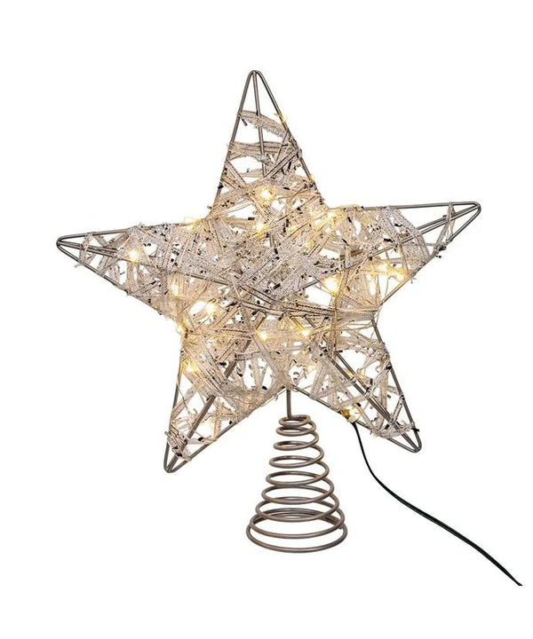 10.5" 30 Light Warm White LED Fairy Light 5-Point Star Tree Topper 2