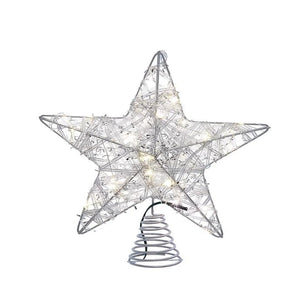 10.5" 30 Light Warm White LED Fairy Light 5-Point Star Tree Topper 1