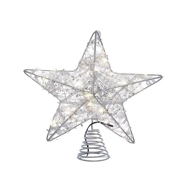 10.5" 30 Light Warm White LED Fairy Light 5-Point Star Tree Topper 1