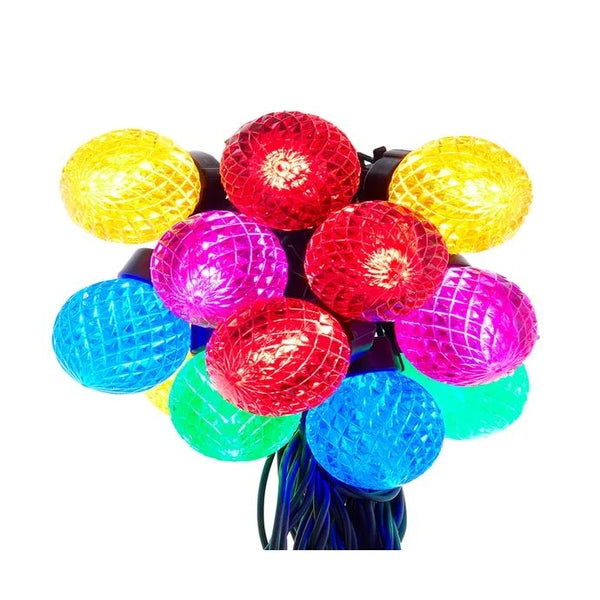 20 Light 31.6' UL Multicolor G40 Faceted LED Light Set 1