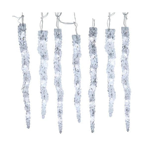 60 Light 7' Multifunction Pure White & Warm White LED Icicle String Light With Remote 1