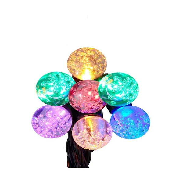 14' 40 Light 10-Piece Multicolor & Warm White Jumbo LED Bubble G40 String Yard Stakes 1