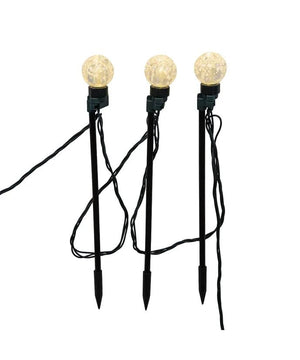 14' 40 Light 10-Piece Pure White & Warm White Jumbo LED Bubble G40 String Yard Stakes 2