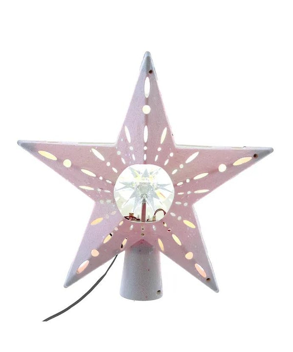 12.2" Pre-Lit RGB White Iridescent LED Star Treetop With Rotating Ornament Treetop 2