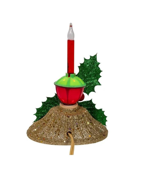 6.9" Tripple Holly Berry Bubble Light Candelabra 3