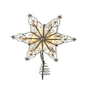 10 Light 9.6" LED Star With Twisted Scroll Accents Tree Topper 1