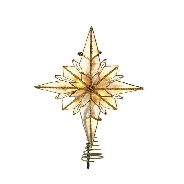 10 Light 10.5" LED Capiz Bethlehem Star Tree Topper 1
