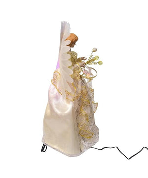 12" 30L UL Gold Fairy Fiber Optic Angel Christmas Tree Topper 2