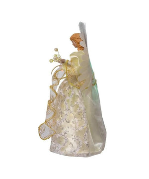 12" 30L UL Gold Fairy Fiber Optic Angel Christmas Tree Topper 3