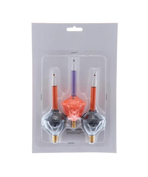 Halloween Black & Orange Bubble Light Replacement Bulbs (3 pack) 3