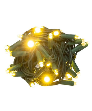 16.3' 50 Light UL Convex Warm White LED Green Wire Light Set 2