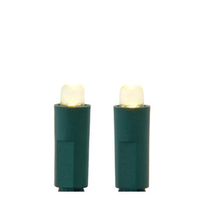 16.3' 50 Light UL Convex Warm White LED Green Wire Light Set 1