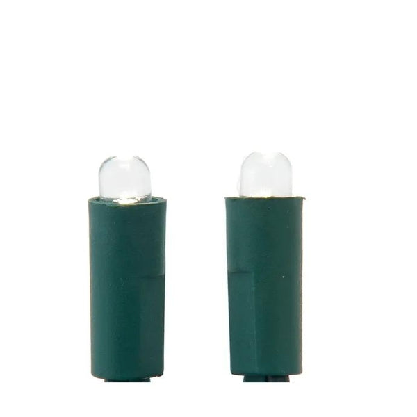 16.3' 50 Light UL Convex Pure White LED Green Wire Light Set 1
