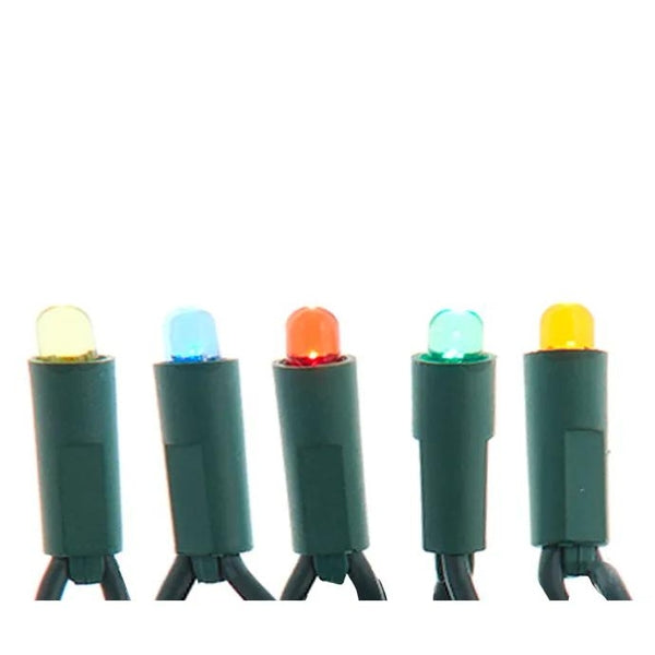 16.3' 50 Light UL Convex Multicolor LED Green Wire Light Set 1
