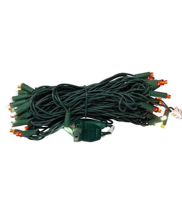 24.5' 50 Light UL Red & Pure White 5MM LED Green Wire Light Set 2