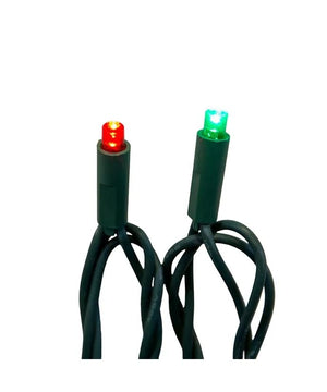 24.5' 50 Light UL Red & Green 5MM LED Green Wire Light Set 2