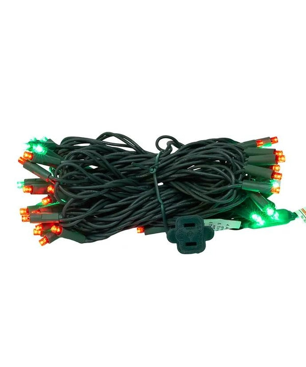 24.5' 50 Light UL Red & Green 5MM LED Green Wire Light Set 3