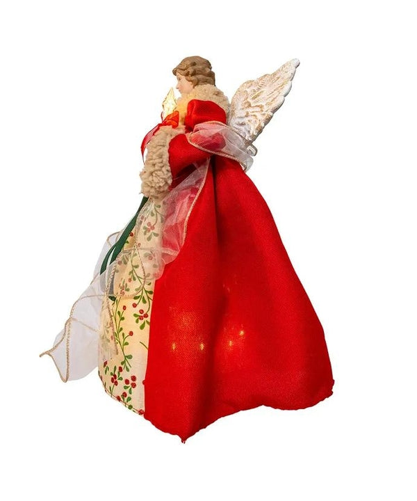 10 Light 14" UL Red & Green Angel Tree Topper 3