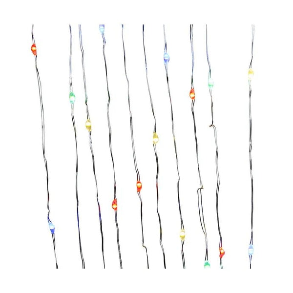 50 Light 16' Battery Operated Multifunction Dual Color Multi & Warm White Silver Wire Fairy Light Set with Remote 1