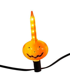 7 Light 6' UL Orange Dangling Pumpkin Streaming String Light Set 2