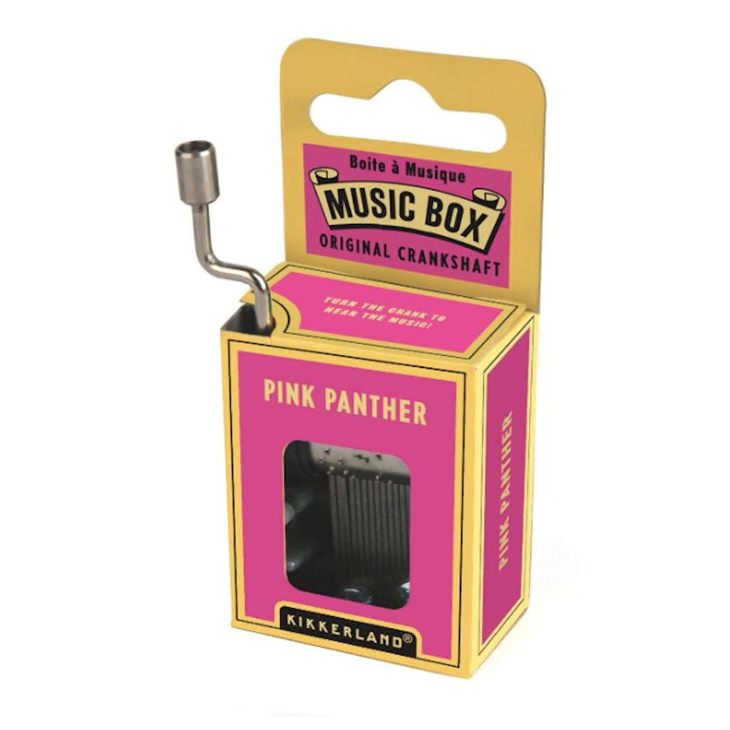 3" Pink Panther Crank Galvanized Steel Music Box 1