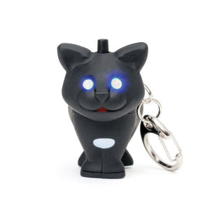 Cat Rubber Coated LED Light Keychain 2