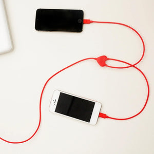 7.28"  Dual Heart iPhone Charging Cable 2