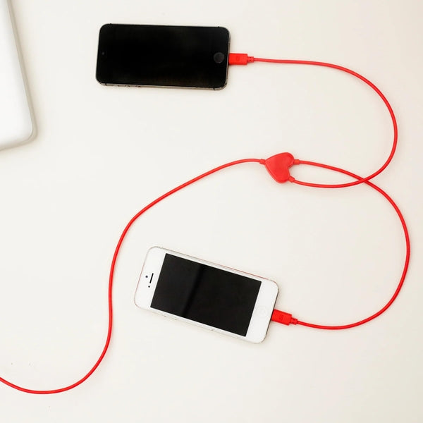 7.28"  Dual Heart iPhone Charging Cable 2