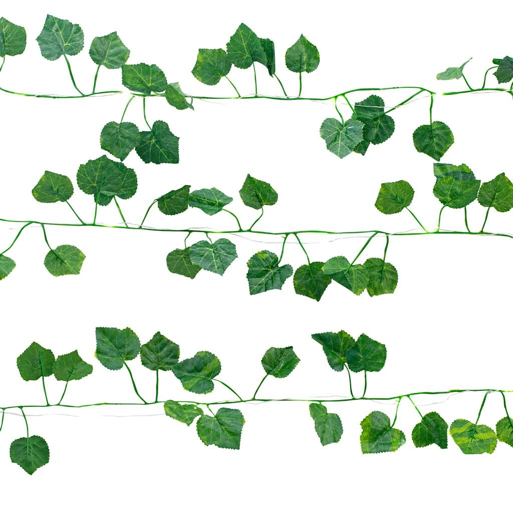 10' Green Ivy String Lights Battery Operated Garland 1