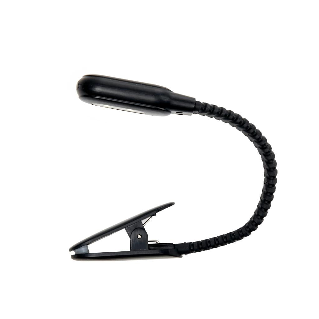 Black Rechargeable USB 2 Brightness Levels Clamp Book Light 1