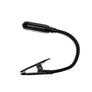 Black Rechargeable USB 2 Brightness Levels Clamp Book Light 1