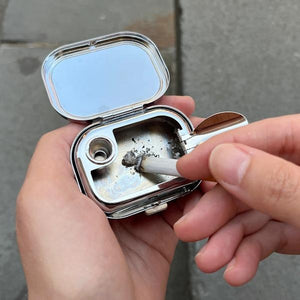 2.4" Silver and Green "Mountains On the Go" Ashtray 2