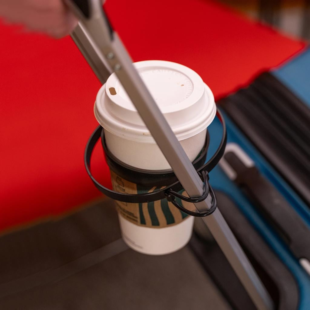 Self Leveling Black Suitcase Cup Holder 1