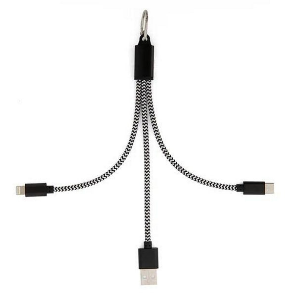 6.89"  Black 3-in-1 Charging Keyring 1