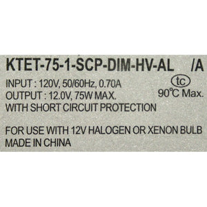 75 watt 120 volt Dimmable Halogen Transformer 2