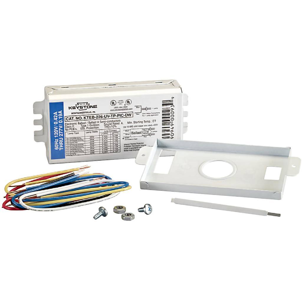 1-2 Lamp 26 watt 120/277 volt CFL Ballast (replaces KTEB-226-UV-TP-PIC-DW-KIT) 1
