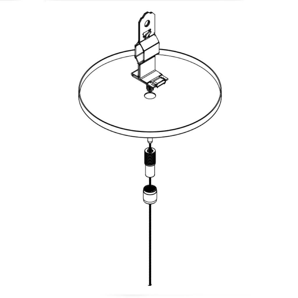 5" Round White Non-Feed T-Bar Mount Canopy Kit for Linear Fixture 1