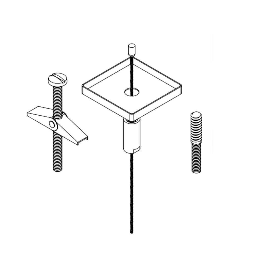 2" Square White Non-Feed  Drywall / Stud Mount Canopy Kit for Linear Fixture 1