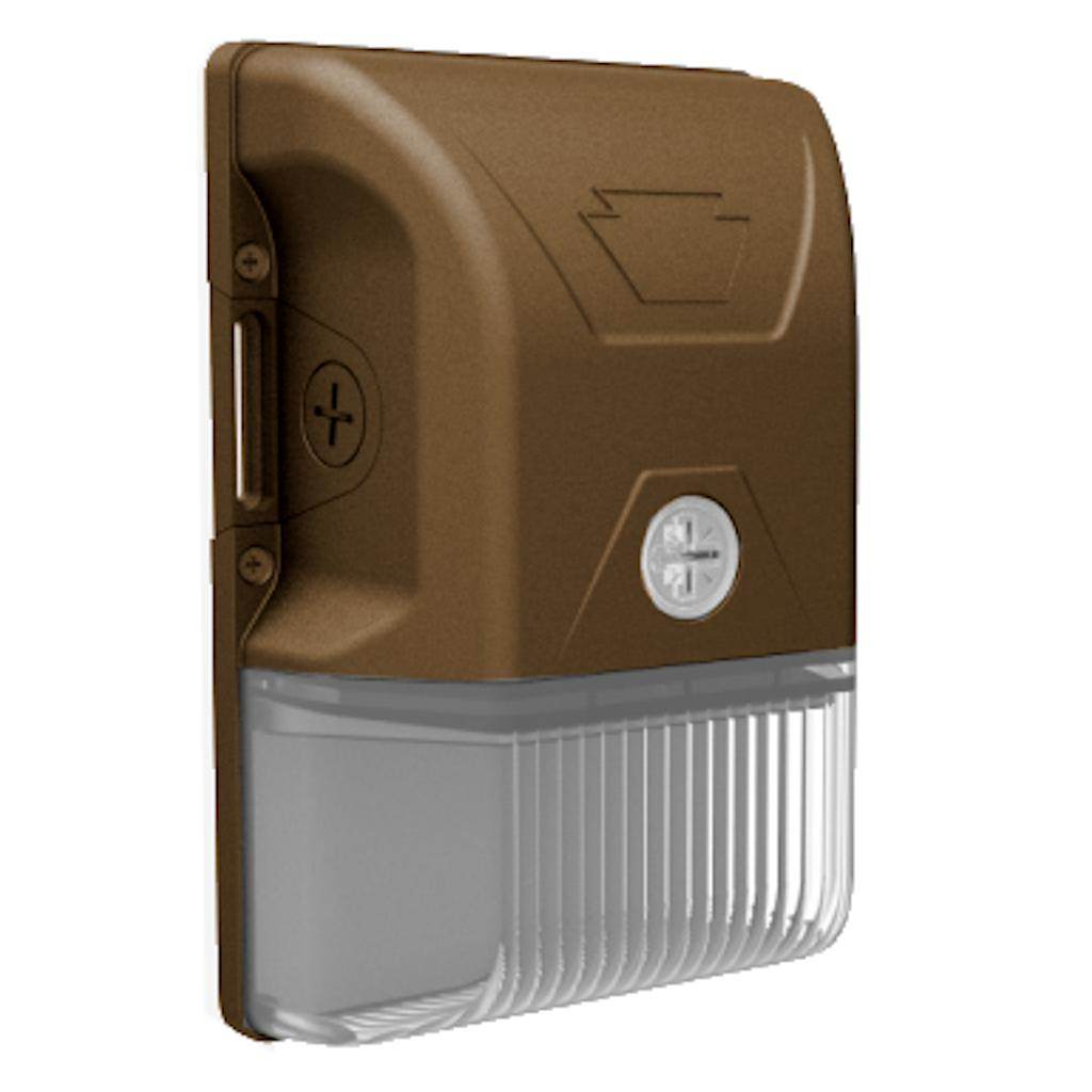 20 watt 120/277 volt CCT Selectable Bronze Photocell Dimmable Mini LED Wall Pack 1