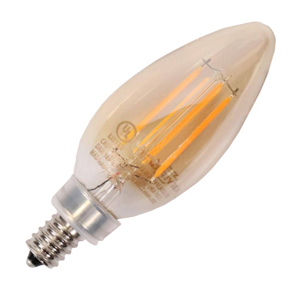 4.5 watt B11 Candelabra Screw Base 2200K Warm White Amber Dimmable LED 1