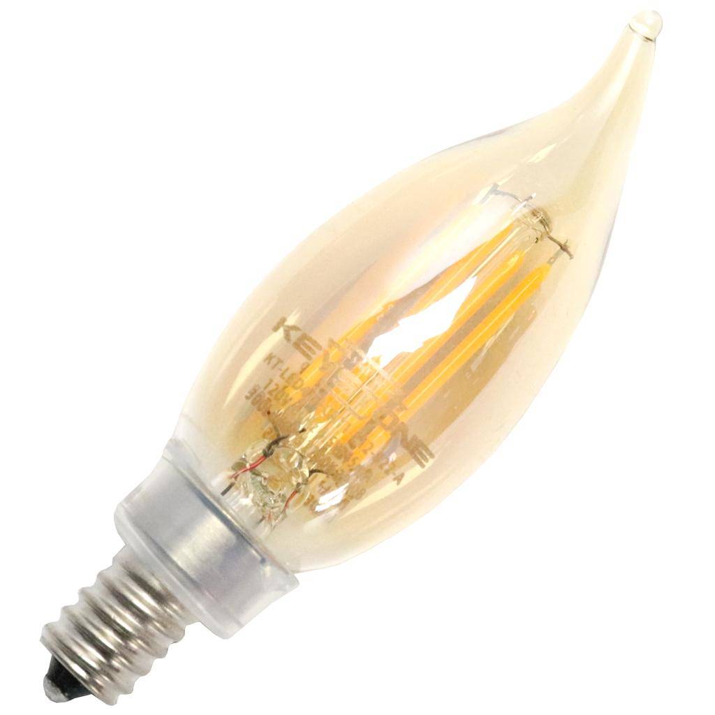4.5 watt 120 volt CA11 Candelabra Screw Base 2200K Warm White Amber Dimmable LED 1