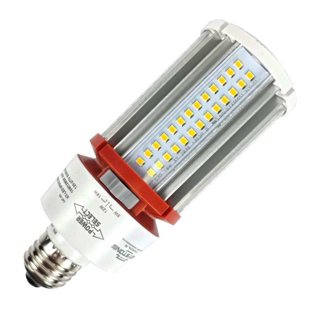 Selectable watt 120/277 volt Medium Screw Base 3000K Natural White Non-Dimmable LED 1