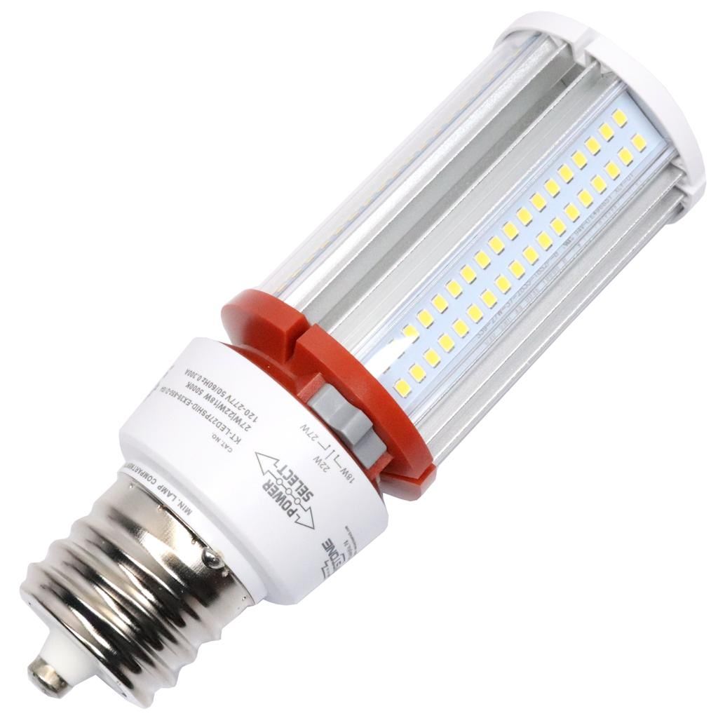 Selectable watt 120/277 volt Exclusionary Mogul Screw Base 5000K Daylight Non-Dimmable LED 1