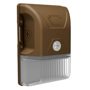 20 watt 120/277 volt CCT Selectable Bronze Battery Back Up Photocell Dimmable Mini LED Wall Pack 1