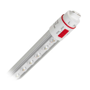 11 watt 120/277 volt 48" T8 Recessed Double Contact Base CCT Selectable LED Tube 1