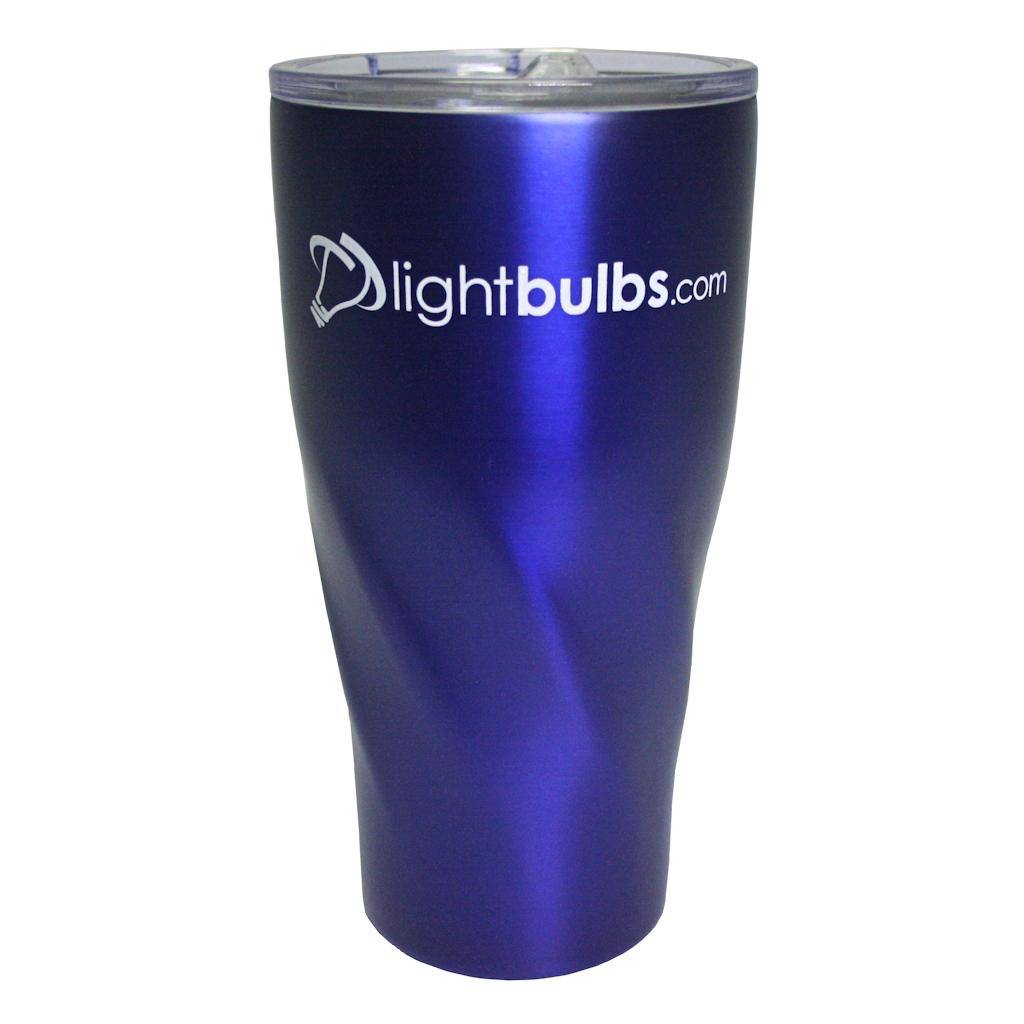 20 Ounce Blue Copper Lined Vacuum Insulated LightBulbs.com Tumbler 1