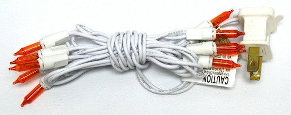10 Light White Wire Amber Miniature String with 3" Spacing 2