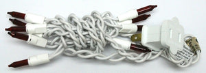 10 Light White Wire Red Miniature String with 3" Spacing 2