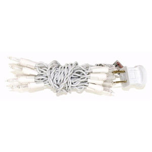 20 Light 8' White Wire Clear Miniature String with 3" Spacing 2