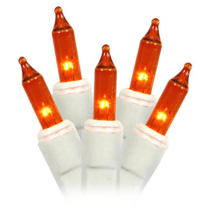 35 Light 11.5' White Wire Amber Miniature String with 3" Spacing 1